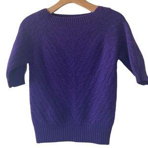 Ralph Lauren Black Label Purple Short Sleeve Cashmere Sweater/ sz med